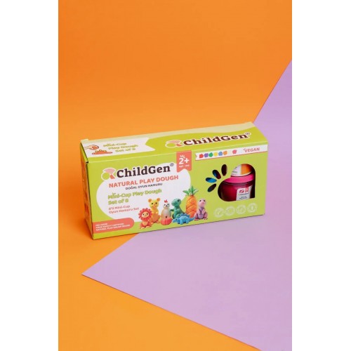 Childgen Doğal Oyun Hamuru - Mini-Cup- 8 li Set